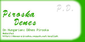 piroska denes business card